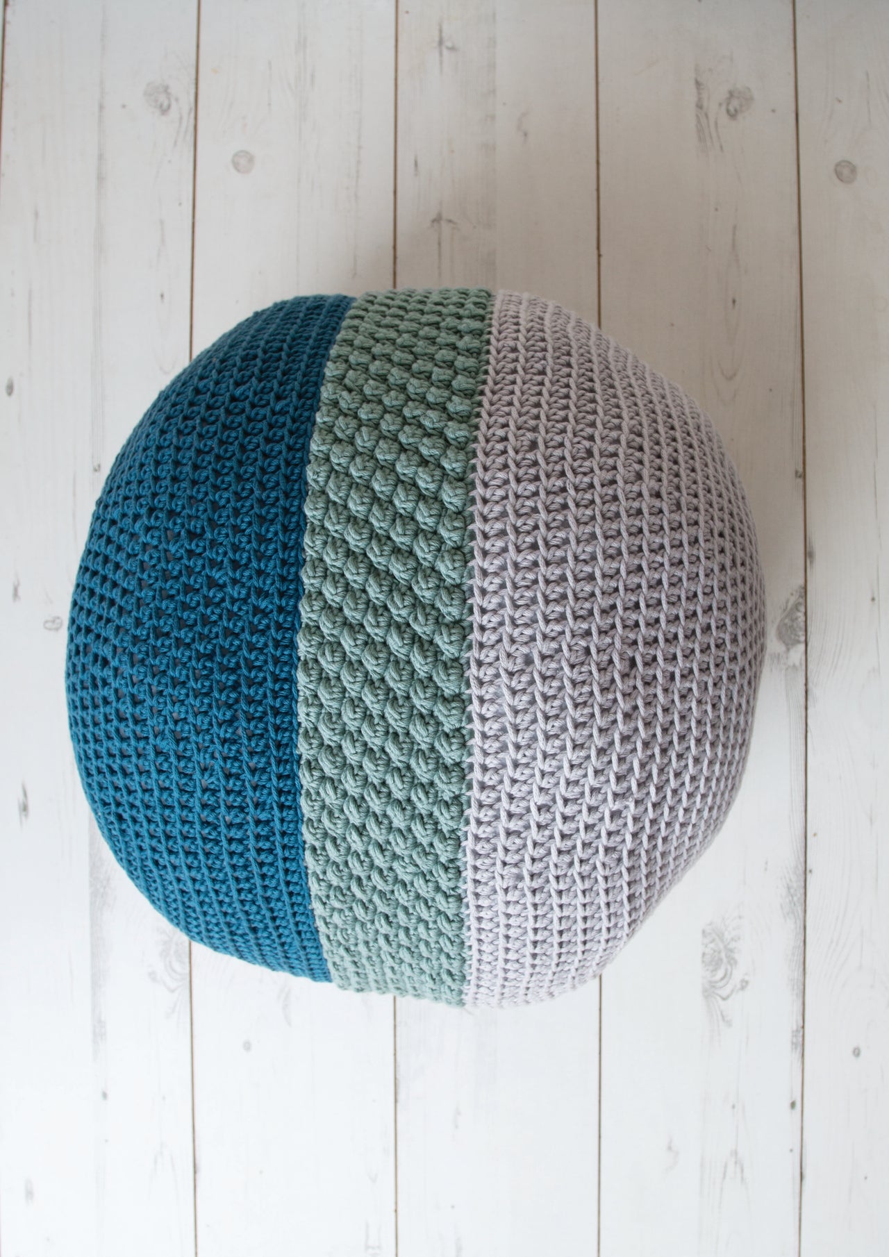 Textured Pouffe Cushions in DMC Natura XL - 15406L/2 - Leaflet