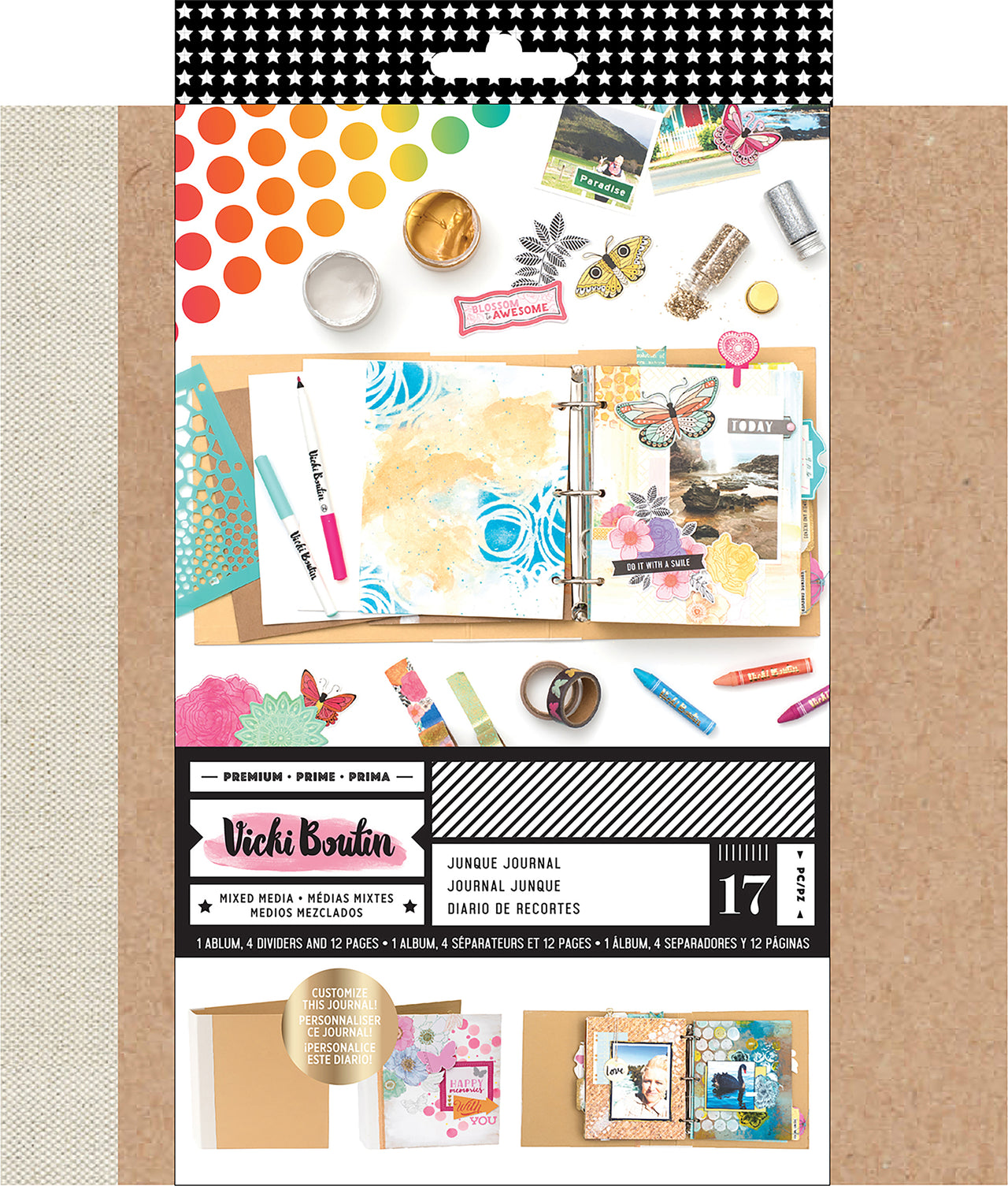 American Crafts Vicki Boutin Mixed Media Junque Journal 8.75"X9.25" - Kraft