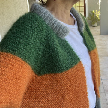 Seamless Stripes Raglan Mohair Cardigan