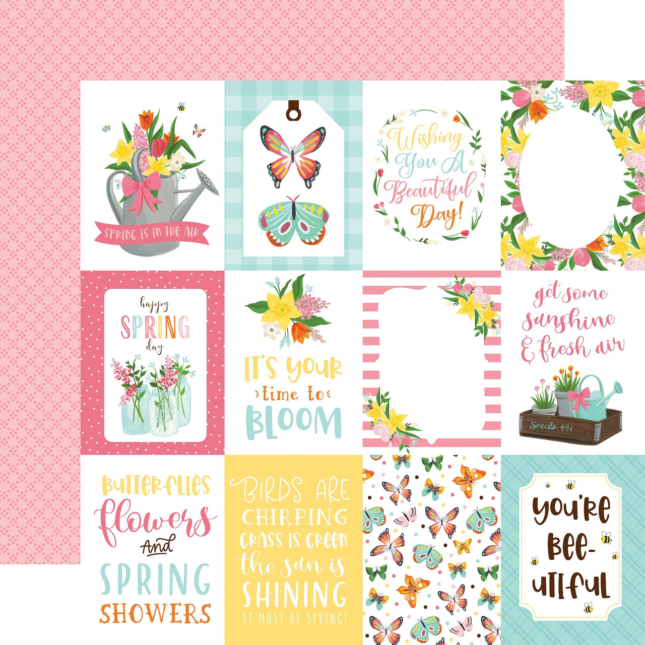 Echo Park Paper I Love Spring Double-Sided Cardstock 12"X12" 25/Pkg - 3"X4" Journaling Cards