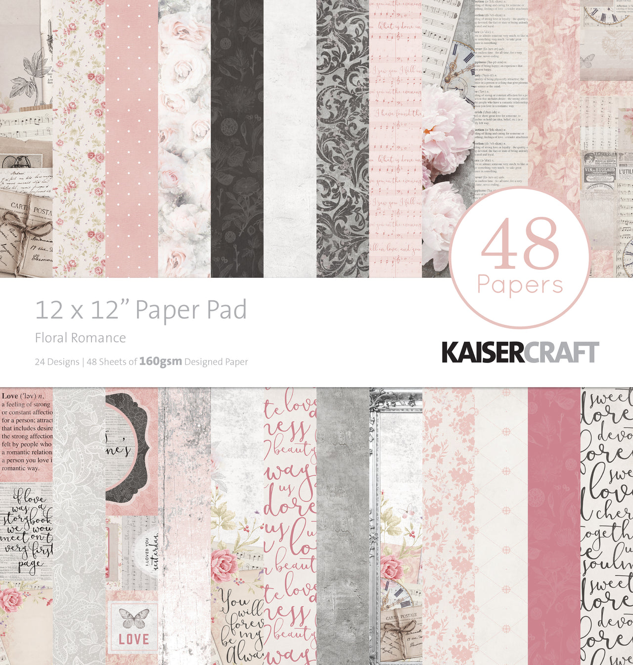 Kaisercraft Paper Pad 12"X12" 48/Pkg - Floral Romance