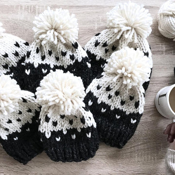 Two Tone Fair Isle Hat Set