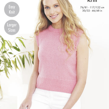 Cardigan & Top Knitted in King Cole Finesse Cotton Silk DK - 5628 - Downloadable PDF