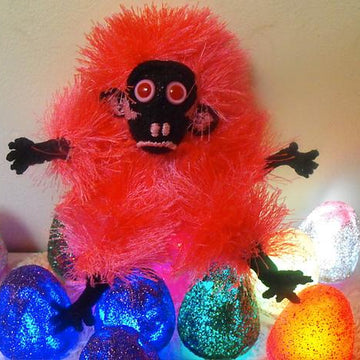 Pinky the fluorescent egg-laying space orangutan
