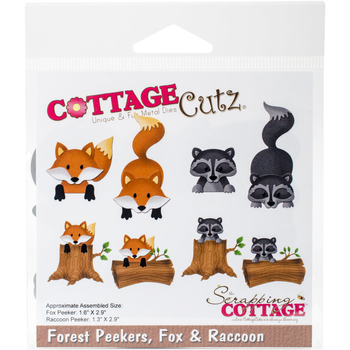 CottageCutz Dies - Fox & Raccoon, 1.3" To 2.9"