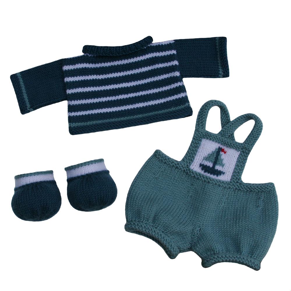 Sailboat Dungarees Outfit (Knit a Teddy)
