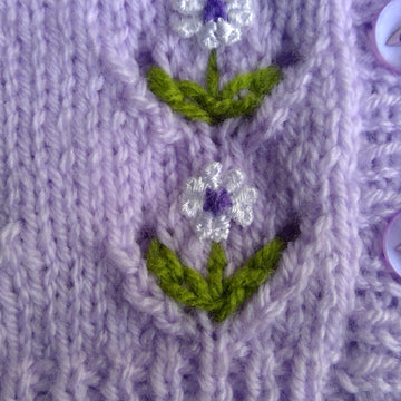 'Let Your Dreams Blossom' round neck baby cardigan
