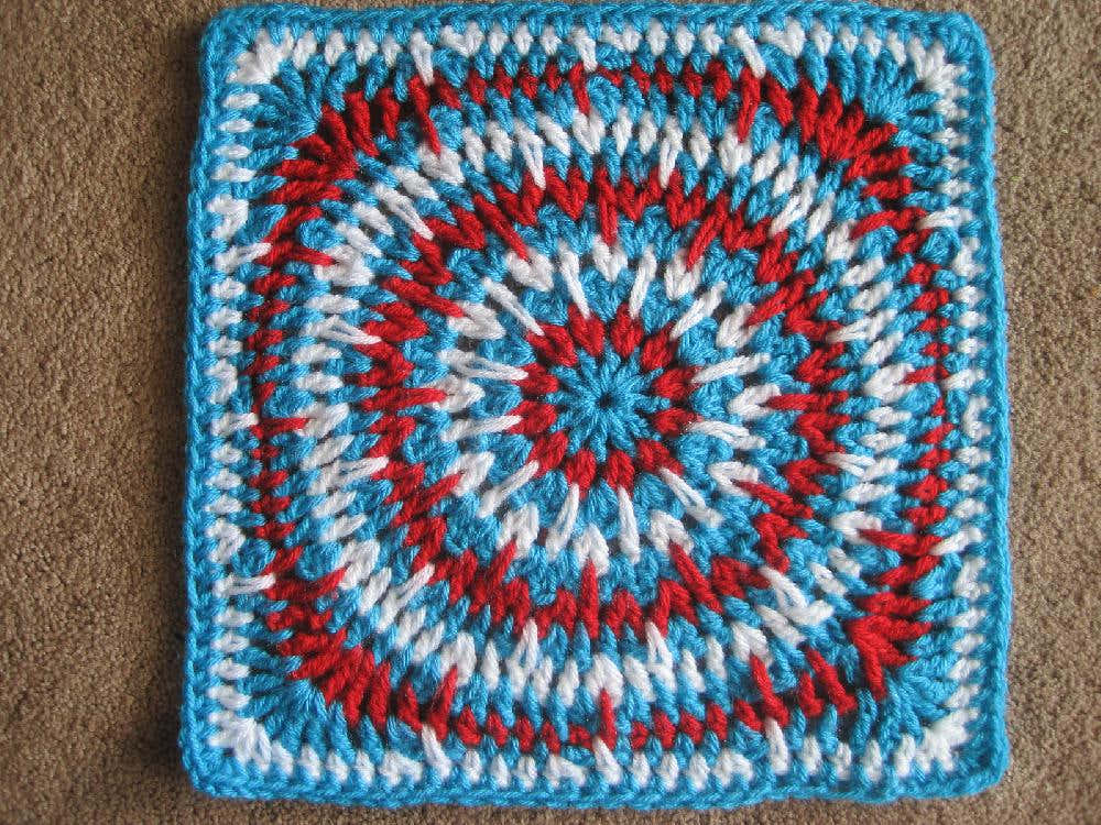 Spiky Circle Afghan Square