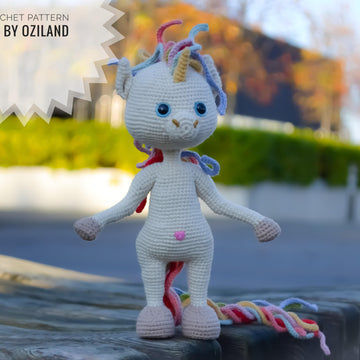 Crochet Pattern Amigurumi Rainbow the unicorn toy