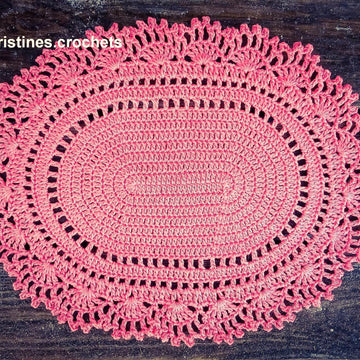Romantic Oval Doily Placemat Written Pattern