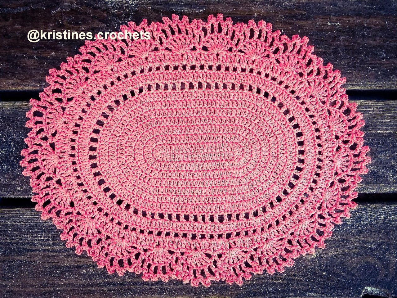 Romantic Oval Doily Placemat Written Pattern