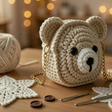 Crochet Bear Bag Pattern PDF + Video Tutorial | Cute Animal Bag