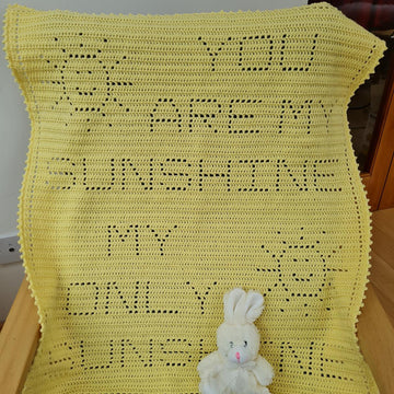 You are my Sunshine MOS Filet Blanket