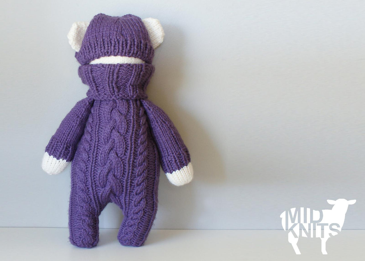 Cable Knit Teddy Bear Stuffie (2015021)