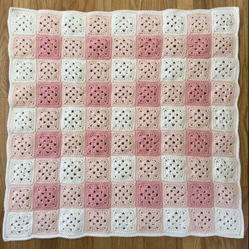Gingham Granny Square Baby Blanket