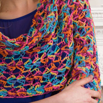 Happy-Go-Lacy Shawl in Red Heart Heart & Sole - LW4829 - Downloadable PDF