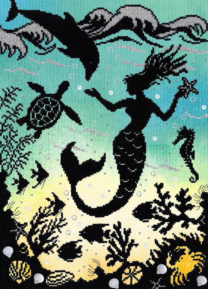 Bothy Threads Mermaid Cove Cross Stitch Kit - 26cm x 36cm