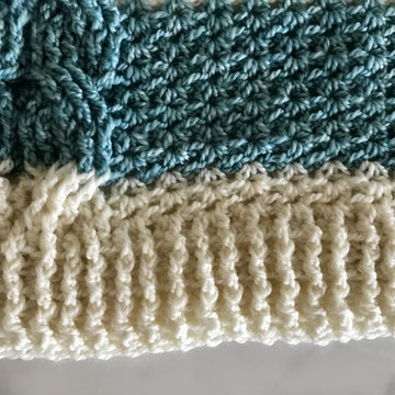 Striped and Cabled Scarf