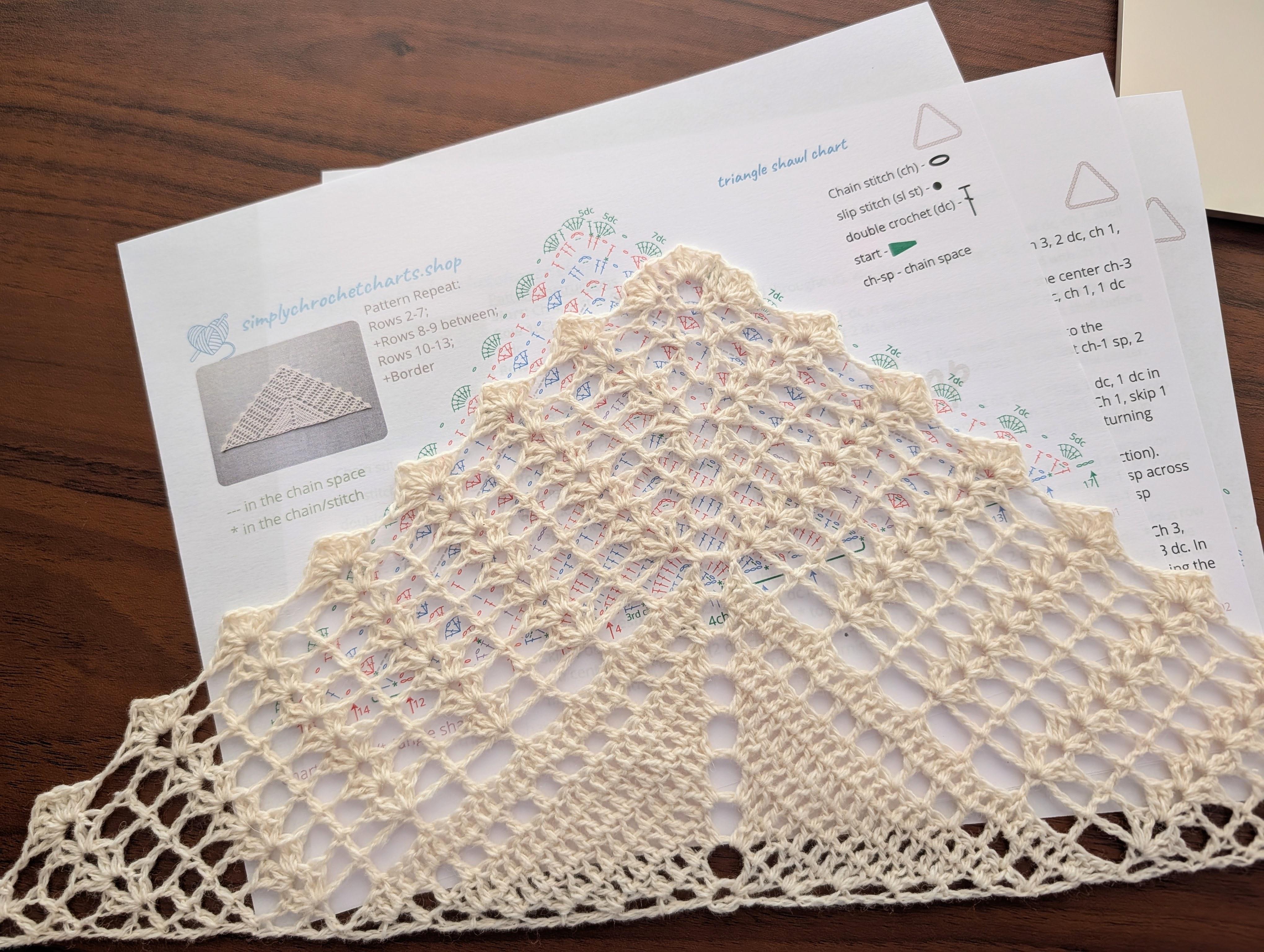 Triangle Lace Crochet Shawl #115