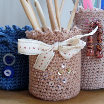 Simple crochet jar covers
