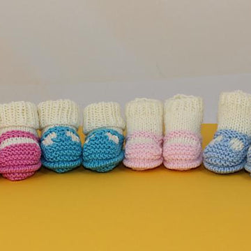 Premature Tiny and Newborn Baby Sock and Slipper Booties 4 designs