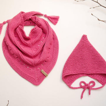 Knitting Pattern - Sweetie-Set Bonnet & Triangular - No.209E