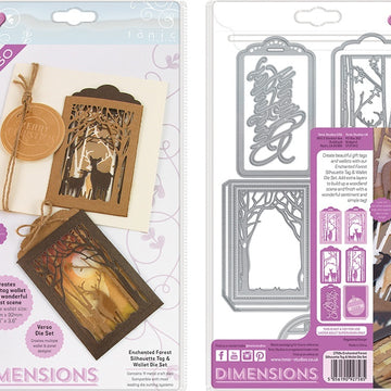 Tonic Studios Verso Dimensions Dies 11/Pkg - Enchanted Forest Tag & Wallet Set
