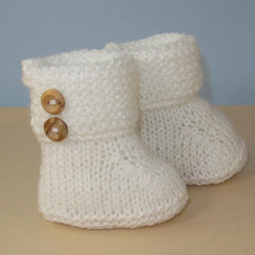 Easy Baby Garter Cuff 2 Button Booties
