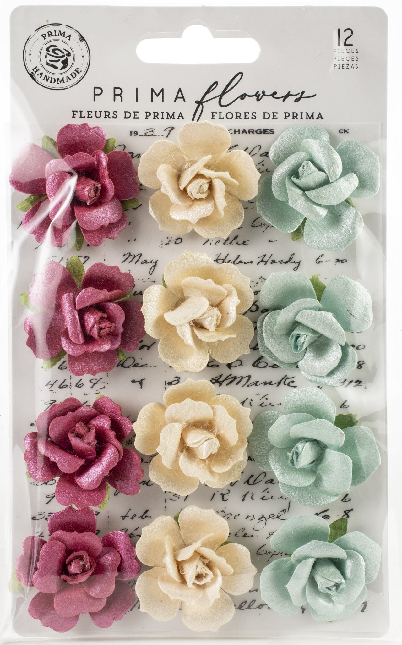 Prima Marketing Mulberry Paper Flowers - In The Dark/Midnight Garden, 12/Pkg