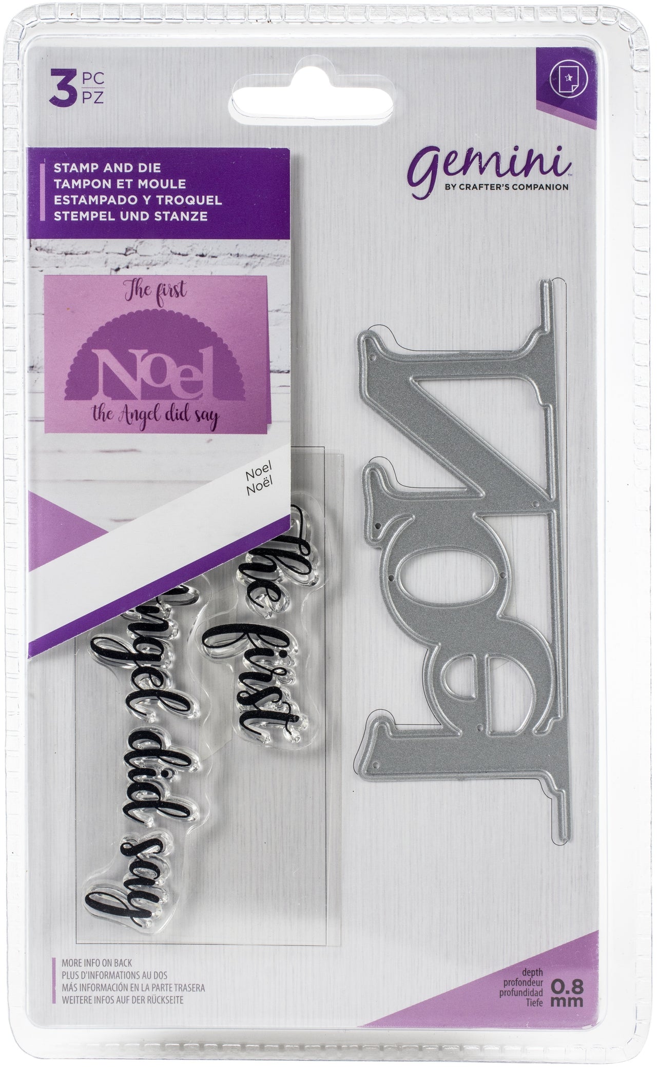 Crafter's Companion Gemini Word Edge'Ables Stamp & Die - Noel