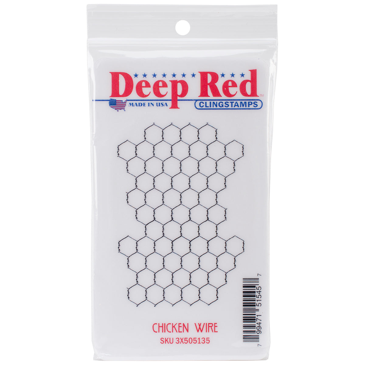 Deep Red Stamps Deep Red Cling Stamp 2"X2.9" - Chicken Wire Background