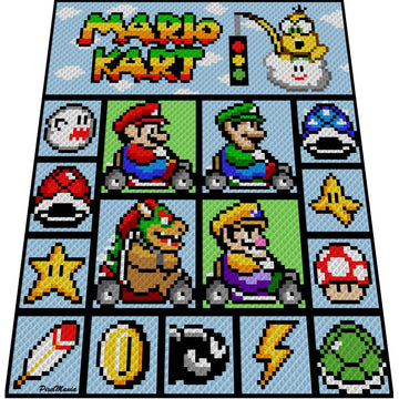 MARIO KART - Super Mario inspired graph for C2C blanket