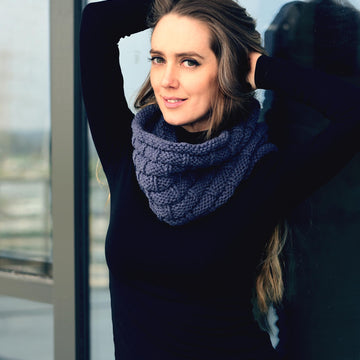Asta knit basketweave cowl