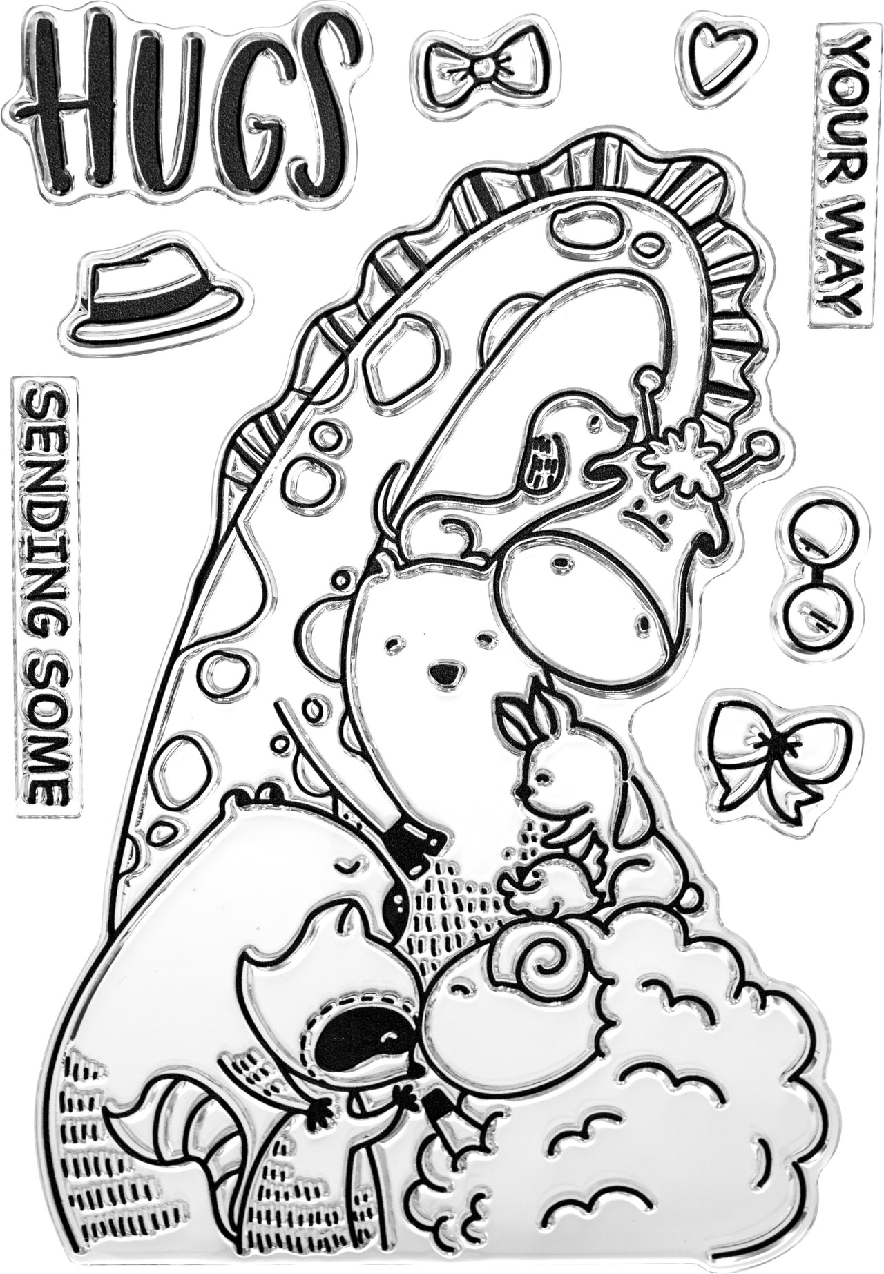 Waffle Flower Crafts Clear Stamps 4"X6" - Group Hug
