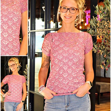Knitting Pattern Summer Top BUTTERFLY | Lace Knit Top | Short Sleeve Women's Top PDF