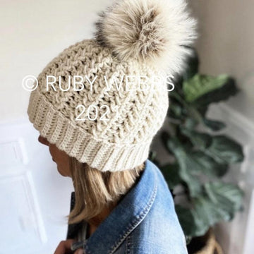 Emery cluster stitch beanie