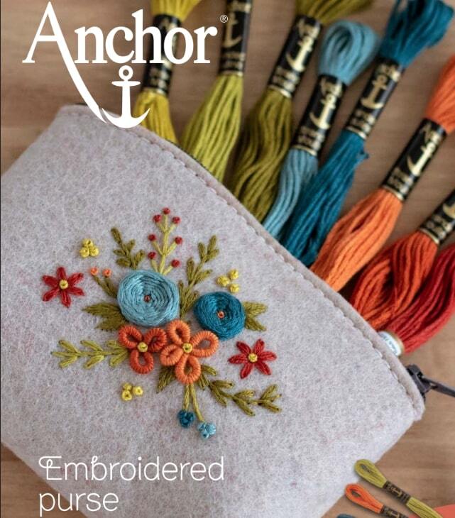 Anchor Embroidered Purse - ANC0003-38 - Downloadable PDF