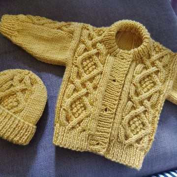 "Breda" Aran Knitting Pattern for Babies
