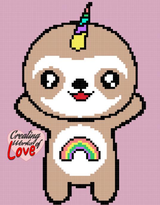Unicorn Sloth Stitch Graphgan