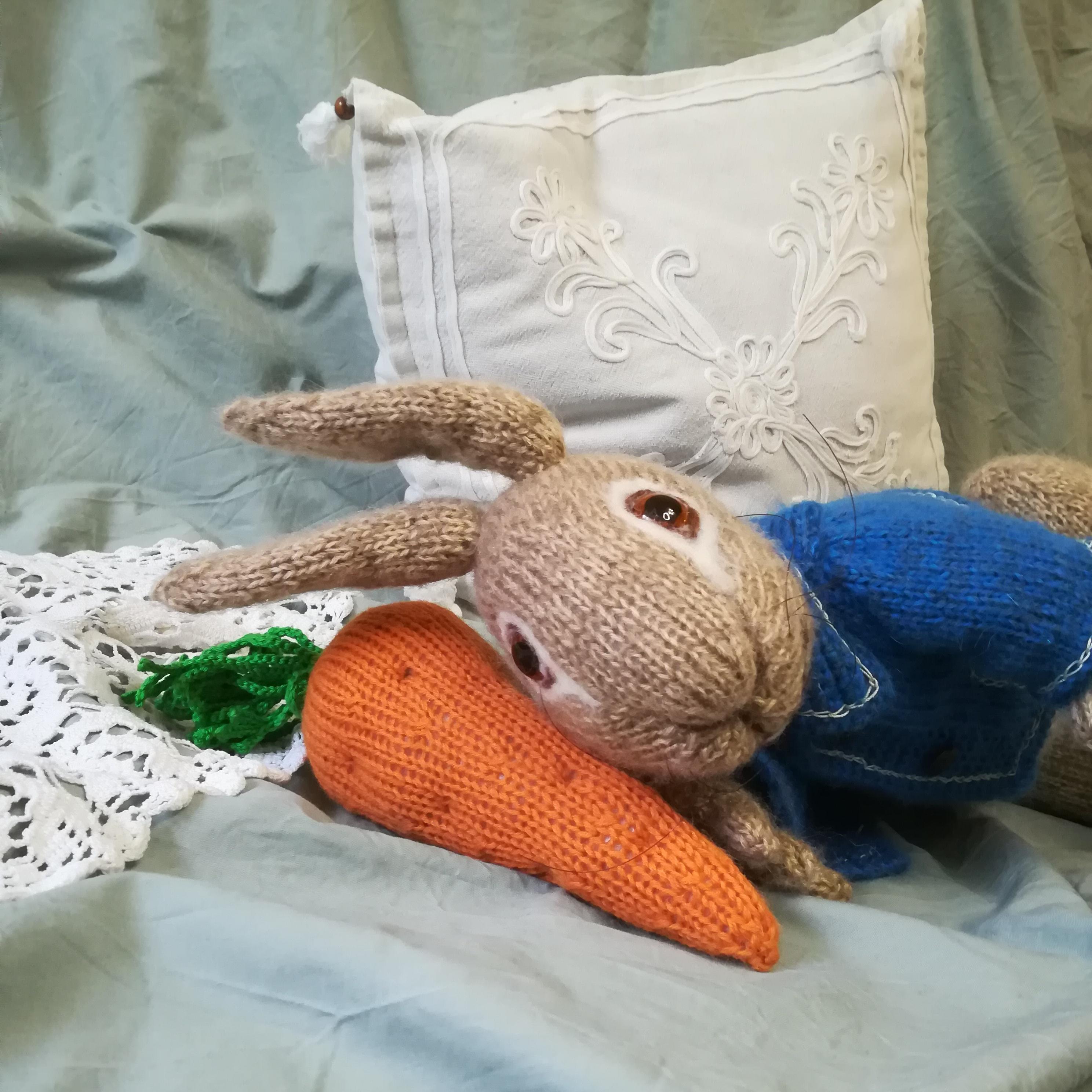 Peter Rabbit, Toy Knitting Pattern for Kids  Downloadable PDF, English