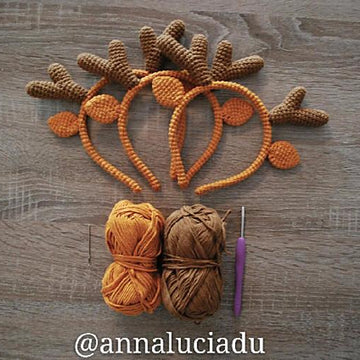 Crochet reindeer headband