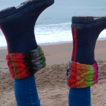 Pretty reversible necktie scarf and boot toppers
