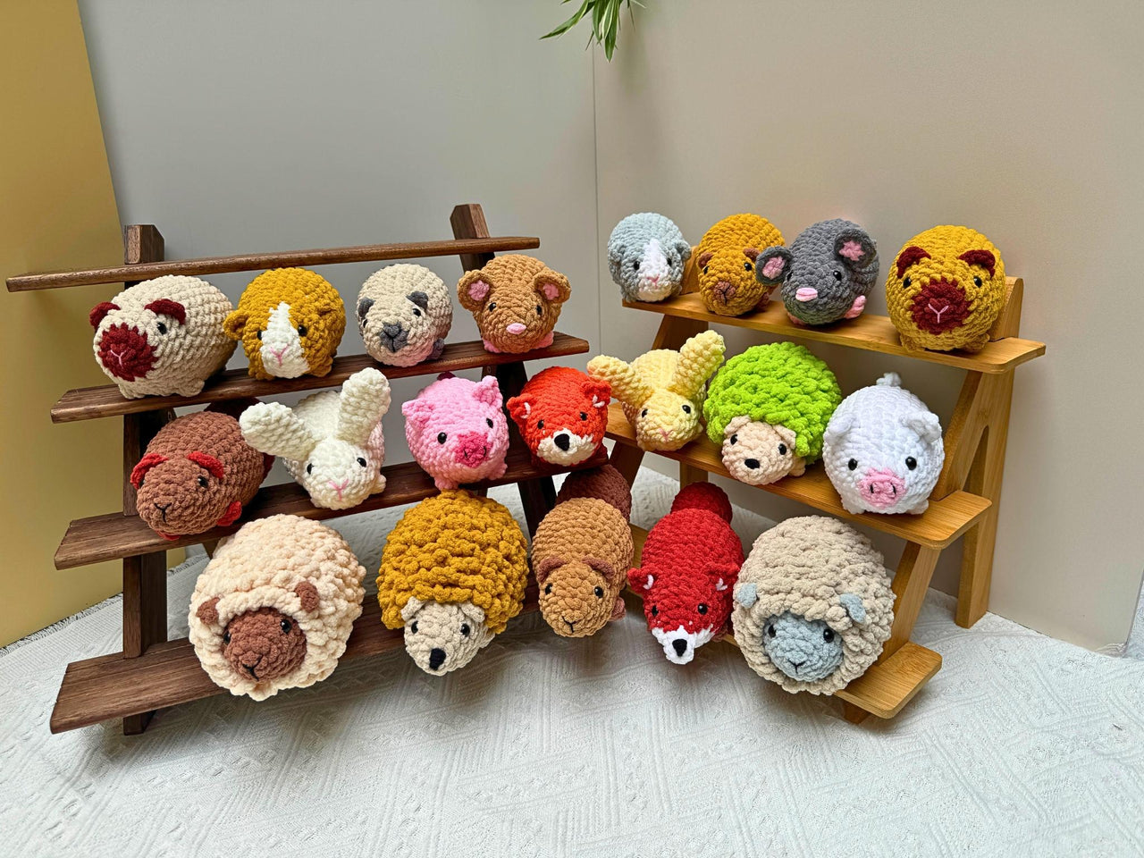 Crochet Animal Pattern Bundle 10 in 1 No Sew Amigurumi PDF: Mouse, Hamster, Guinea Pig, Bunny, Squirrel, Hedgehog, Capybara, Fox, Pig, Sheep