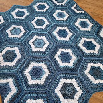 Sea Glass Hexagon Afghan
