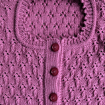 Textured Cardigan with Eyelet Patterning