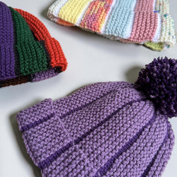 Scrap Yarn Beanie Hat