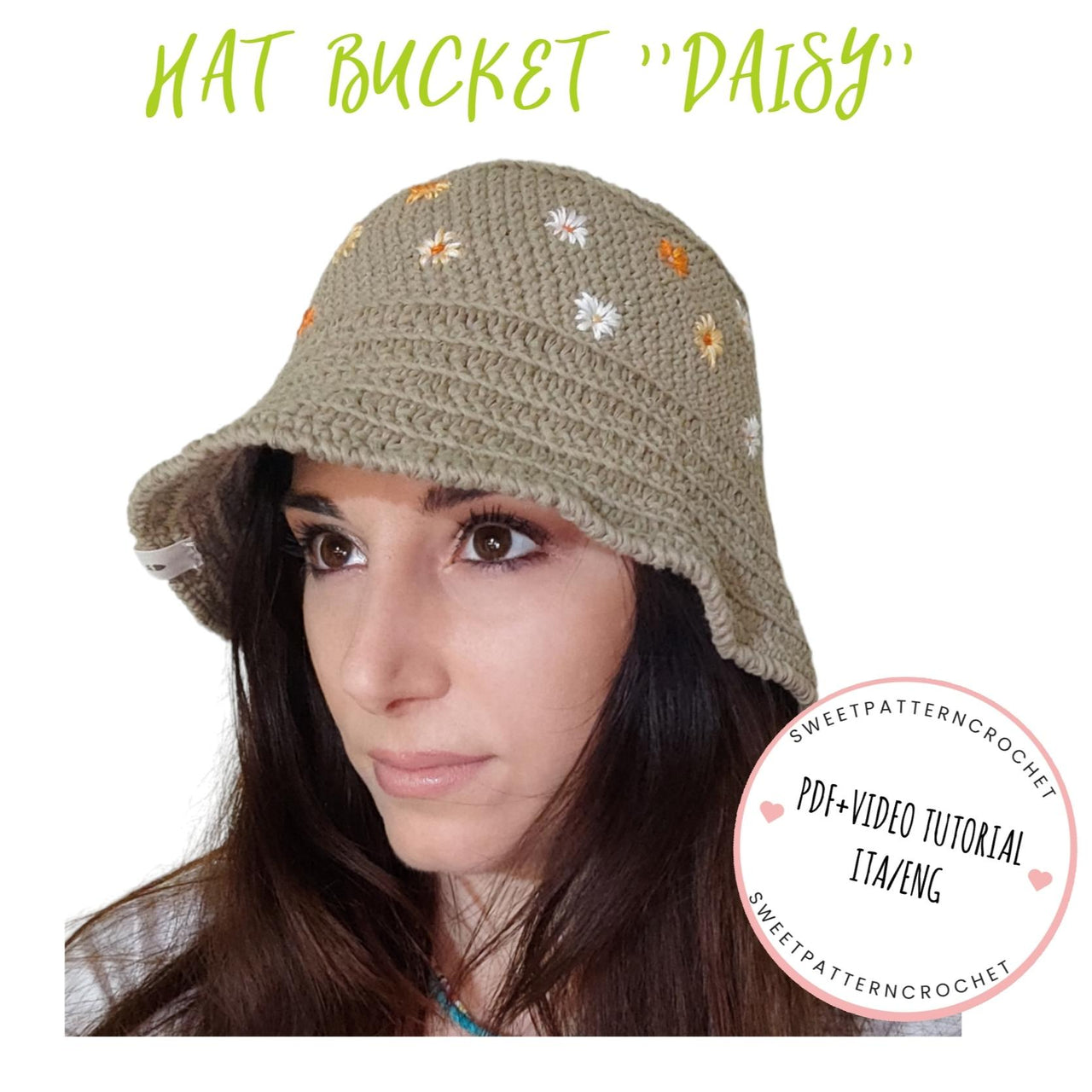 DAISY HAT BUCKET PATTERN CROCHET