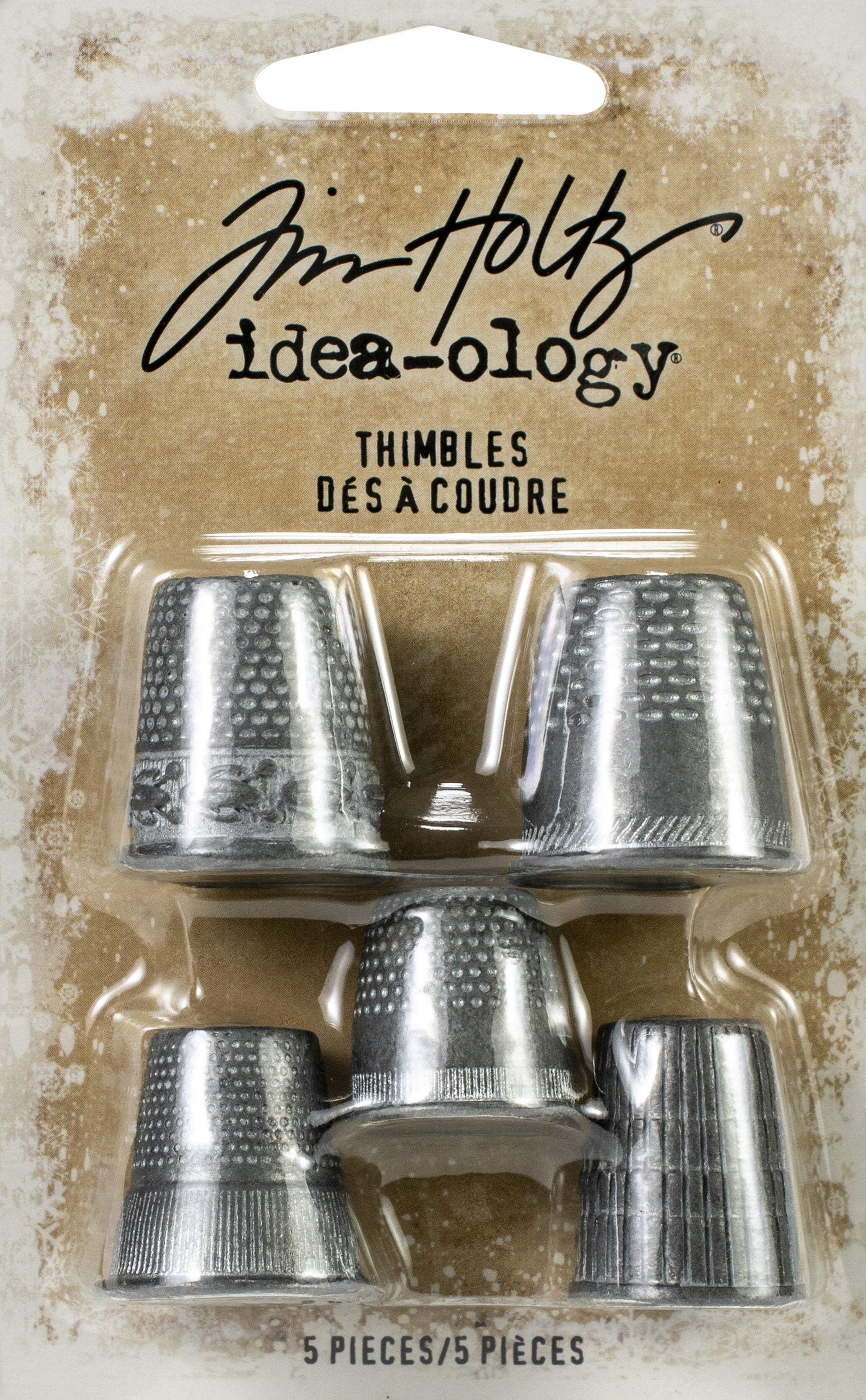 Advantus Idea-Ology Metal Thimbles 5/Pkg - Antique Nickel