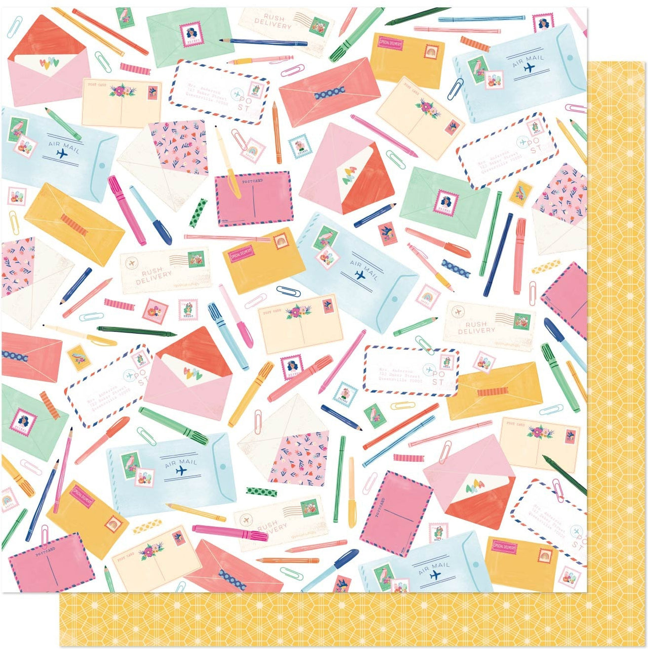 American Crafts Dear Lizzy She's Magic Double-Sided Cardstock 12"X12" 25/Pkg - Sincerely Yours