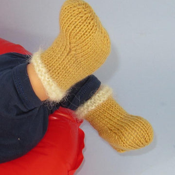 Baby Simple Fur Trim Booties (Bootees)